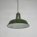 Industriele Hanglamp Met Geemailleerde Stalen Kap thumbnail 4