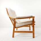 Vintage Rotan Fauteuil Nieuw Gestoffeerd Off White Rib thumbnail 6