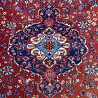 Perzisch Tabriz Vloerkleed Wol Handgeknoopt 253X368Cm - Vintage Tapijt - Rood Blauw Wit thumbnail 8