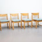 Set Van 4 Eetkamerstoelen Nieuwe Stoffering thumbnail 3