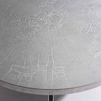 Brutalist Mid Century Chroom Geëtste Ronde Salontafel Door Lilienthal, 1960 thumbnail 7