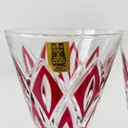 Set Vintage Vmc France Reims Champagne Glazen Harlequin 1960’s Nieuw thumbnail 5