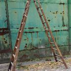 Industriele Vintage Houten Schildersladder, Schilderstrap thumbnail 6