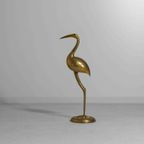 Mid-Century Messing Kraanvogel Sculptuur Vintage, 1970S thumbnail 8