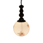 Witte Glazen Bollamp Met Bloemen thumbnail 3