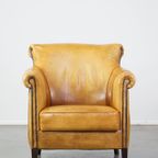 Gezellige, Comfortabele Rundleren Fauteuil/armchair In Een Unieke Kleur thumbnail 3