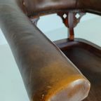 Victoriaanse Mahoniehouten Leren Bureaustoel thumbnail 10