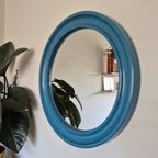 Carrara & Matta Spiegel. Vintage Xl Ronde Spiegel Blauw. thumbnail 2