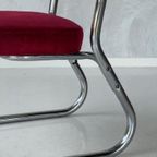 Jaren 70 Eetkamerstoel Vintage Eettafelstoel Retro Rood thumbnail 7