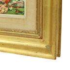 Stilleven Bloemen Schilderij Doek Gouden Lijst Gesigneerd 1970 thumbnail 5