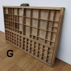 Brocante, Bruine Antieke Houten Letterbak, Wanddecoratie G thumbnail 6