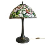Vintage Mid-century Xl Tiffany Tafellamp Jaren 60 Bloemen thumbnail 2