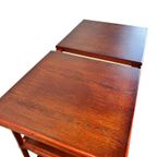 Vintage Koraalrode Sidetable Lyda Levi Voor Mcguire thumbnail 2