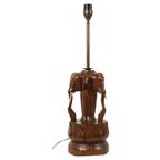 Grote Massief Teak Olifanten Lamp Vintage Tafellamp Sixties thumbnail 16