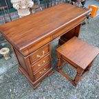 Klassieke Mahonie, Houten Kaptafel, Bureau, Schrijftafel Met thumbnail 4