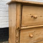 Antiek Grenen Commode / Ladenkast  91 Cm Hoog thumbnail 7