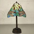 Tiffany Lamp Met Libellen Op Bronzen Voet thumbnail 7