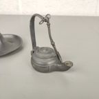 2 Antieke Tinnen Olielampjes thumbnail 5