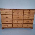 Vintage Grenen Apothekerskastje Toonbank Commode. thumbnail 12
