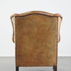 Prachtige Schapenleren Oorfauteuil Met Een Zeer Mooie Kleur En Patina thumbnail 5