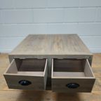 Industriële Verrijdbare Salontafel Of Planten-Koffietafel Met 4 Lades thumbnail 14