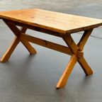 Vintage Dining Table Pinewood 1960 Minimalist Eettafel thumbnail 9