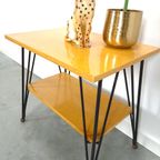 Vintage Fineer Tafel Met Stalen Poten thumbnail 9