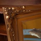 Vintage Barokke Facet Geslepen Spiegel, Goudkleurige Lijst thumbnail 7