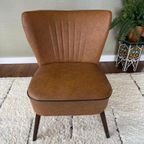 Vintage Cocktail Fauteuil In Bruin Skai Leder thumbnail 3