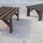 Vintage Houten Lattenbank Salontafel Bijzettafel, P/p/s thumbnail 14