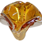 Vintage Murano Asbak Sculptuur Schaal Oranje Glas Glazen thumbnail 4