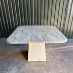 Vintage Carrara Marmeren Eettafel, Italië 1980 thumbnail 13