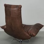 Wammes Loungestoel Van Bruin Leer Door Gerard Van Den Berg Voor Montis, Jaren 70 thumbnail 6