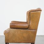 Prachtige Schapenleren Oorfauteuil Met Een Zeer Mooie Kleur En Patina thumbnail 6