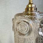 Hanglamp Amberkleurig Glas Goudkleurig Armatuur Jaren 70 thumbnail 8