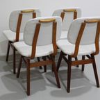 4X Vintage Eetkamerstoelen - Jaren '60, Wit, Crème | 01128 thumbnail 11