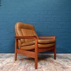 Vintage Fauteuil Met Voetenbank, Deens Design thumbnail 2