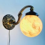 Artdeco Wandlamp Messing Opaline 1930’s thumbnail 3