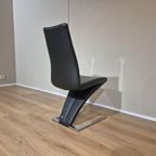 4x Rolf Benz 7800 - Eetkamerstoelen - Nieuwstaat - Zwart-wit thumbnail 6