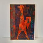 Vintage Druk Wolfgang Reuther Jaren 60 / 70 Schilderij thumbnail 5