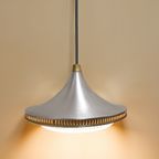 Vintage Hanglamp Zilver/Goud/Glas, Jaren '70 thumbnail 5