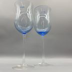 Set Tulp Wijnglazen Blauw Kristal 2 Stuks thumbnail 2