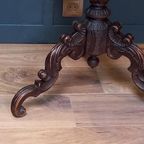 Antieke Tilttop Tafel 19E Eeuw Met 5 Schilderingen thumbnail 13