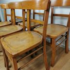 Vintage Houten Bistrostoelen, Café Stoelen, Eetkamerstoelen Set Prijs thumbnail 4