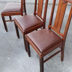 Set Van 3 Art Deco Amsterdamse School Eetkamerstoelen thumbnail 9