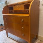 Vintage Rolltop Kast-/ Secretaire Deens thumbnail 5