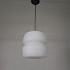 Vintage Hanglamp Met Opaline Glazen Bol, Jaren 60 thumbnail 8