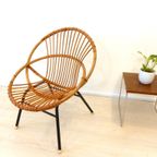 Retro Vintage Rotan Fauteuil Stoel Jaren 60 / 70 Riet thumbnail 3