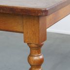 Grote Robuuste En Tijdloze Antieke Engelse Eettafel Gemaakt Van Eikenhout thumbnail 6