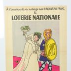 Vintage Ingelijste Poster Loterie Nationale France Fifties Reclame Jean Effel thumbnail 12